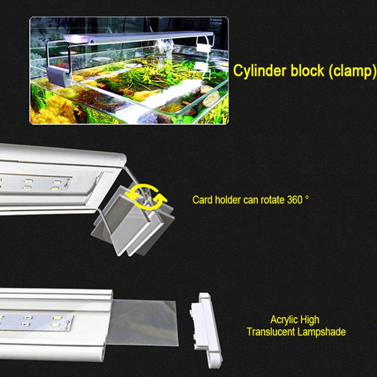Lampada con staffa acquatica LED per acquario in vetro per acquario a doppia fila XY-40, spina americana, XY-40 Double Rows