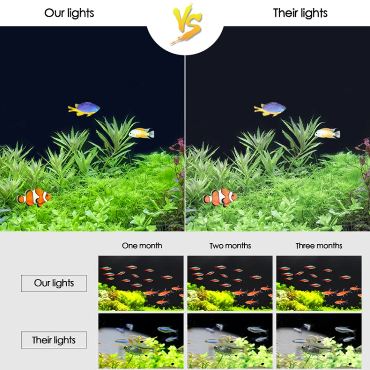 Lampada con staffa acquatica LED per acquario in vetro per acquario a doppia fila XY-40, spina americana, XY-40 Double Rows