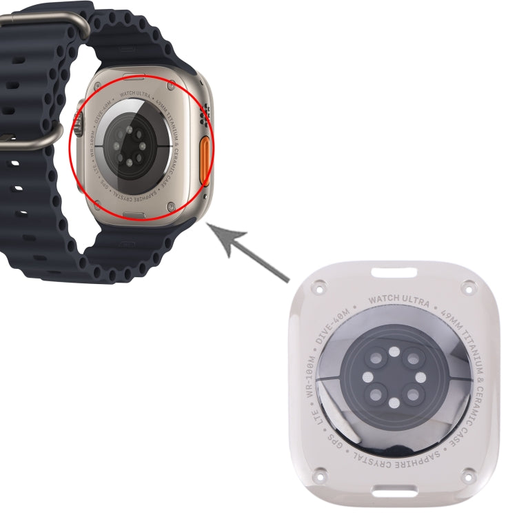 Per Apple Watch Series Ultra 1/2 49mm Copertura in vetro dell'alloggiamento posteriore, For Apple Watch Series Ultra 1/ 2 49mm