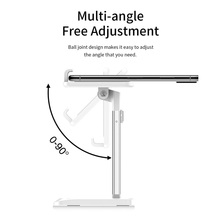 ROCK RPH0944 Supporto per tablet da tavolo con supporto in ABS con rotazione regolabile di 90 gradi, Liftable Version