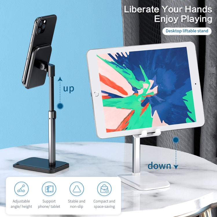 ROCK RPH0944 Supporto per tablet da tavolo con supporto in ABS con rotazione regolabile di 90 gradi, Liftable Version
