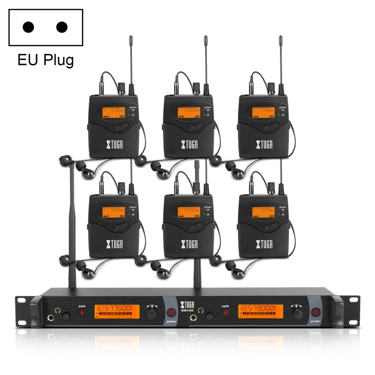 XTUGA IEM1200 Trasmettitore wireless 6 Bodypack Stage Singer Sistema di monitoraggio in-ear, Transmitter 6 Bodypack