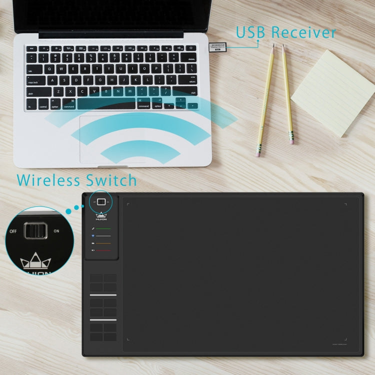 HUION Inspiroy Series WH1409(8192) 5080LPI Professional USB Graphics Tablet for Windows/Mac OS, with Digital Pen