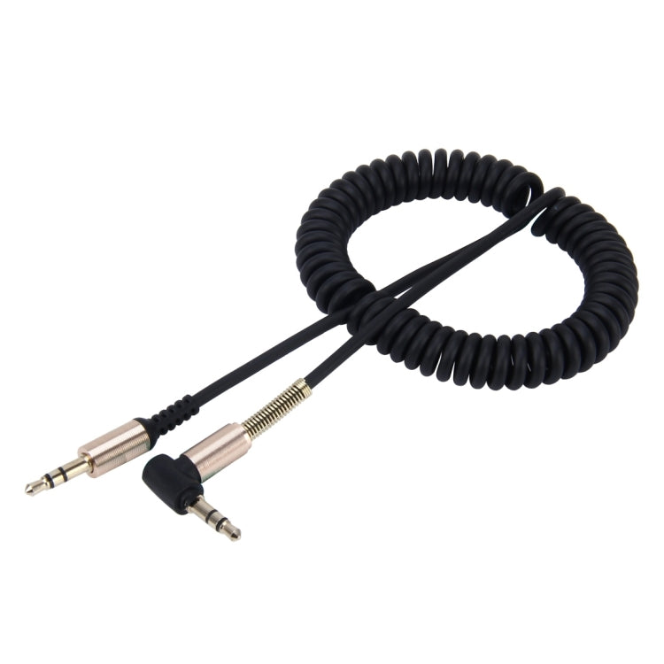 Cavo a spirale retrattile audio AUX da 3,5 mm a 3 poli maschio-maschio, lunghezza: 1,5 m, Length: 1.5m(Black), Length: 1.5m (Red)