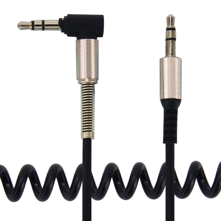 Cavo a spirale retrattile audio AUX da 3,5 mm a 3 poli maschio-maschio, lunghezza: 1,5 m, Length: 1.5m(Black), Length: 1.5m (Red)