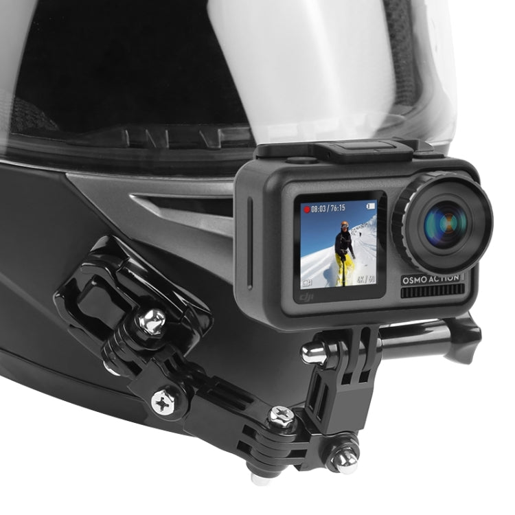 Set di supporti fissi adesivi con braccio multi-snodo per casco da ciclismo con gancio a J e adattatore e vite per DJI Osmo Action, GoPro HERO10 Black /9 Black / HERO8 Black /7 /6 /5 /5 Session /4 Session /4 /3+ /3 /2 /1, Xiaoyi e altre action camera