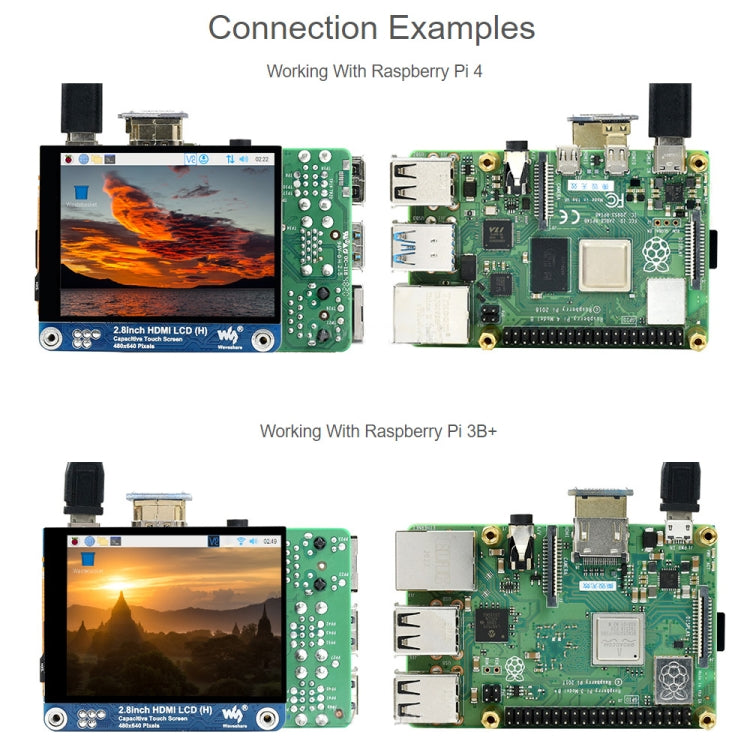 Display LCD IPS Waveshare da 2,8 pollici 480x640 HDMI (H) completamente laminato
