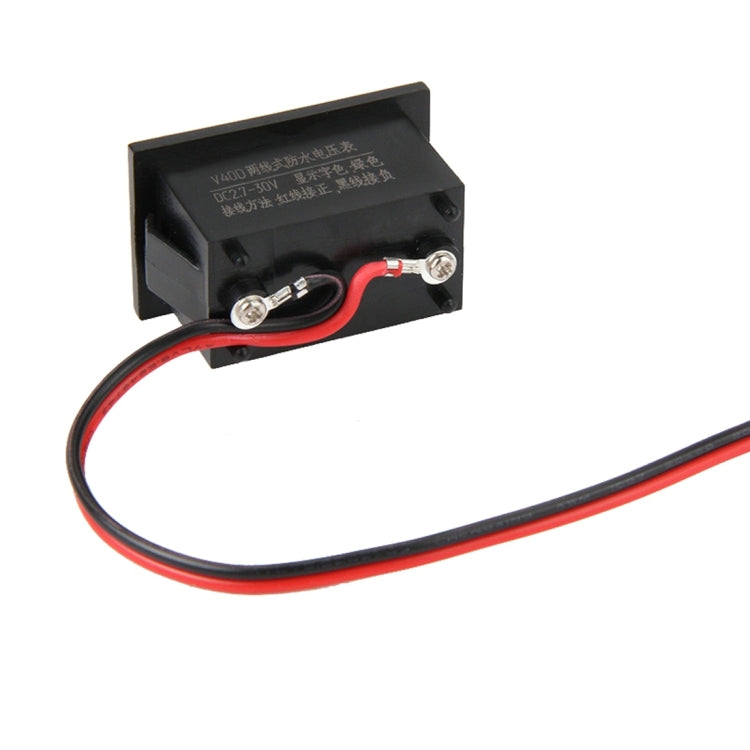V40D Mini Waterproof IPX4 Digital Voltage Meter with 2-Wire Red Light Display, Measuring Voltage: DC 2.5-30V, DT0002G, DT0002L, DT0002R