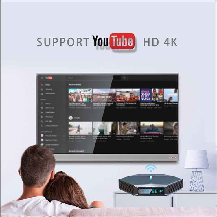 A95X F4 8K UHD Smart TV BOX Lettore multimediale Android 10.0 con telecomando, Amlogic S905X4 Quad Core Cortex-A55 fino a 2,0 GHz, RAM: 4 GB, ROM: 32 GB, WiFi 2,4 GHz/5 GHz, Bluetooth, presa EU (blu metallizzato), 4GB+32GB