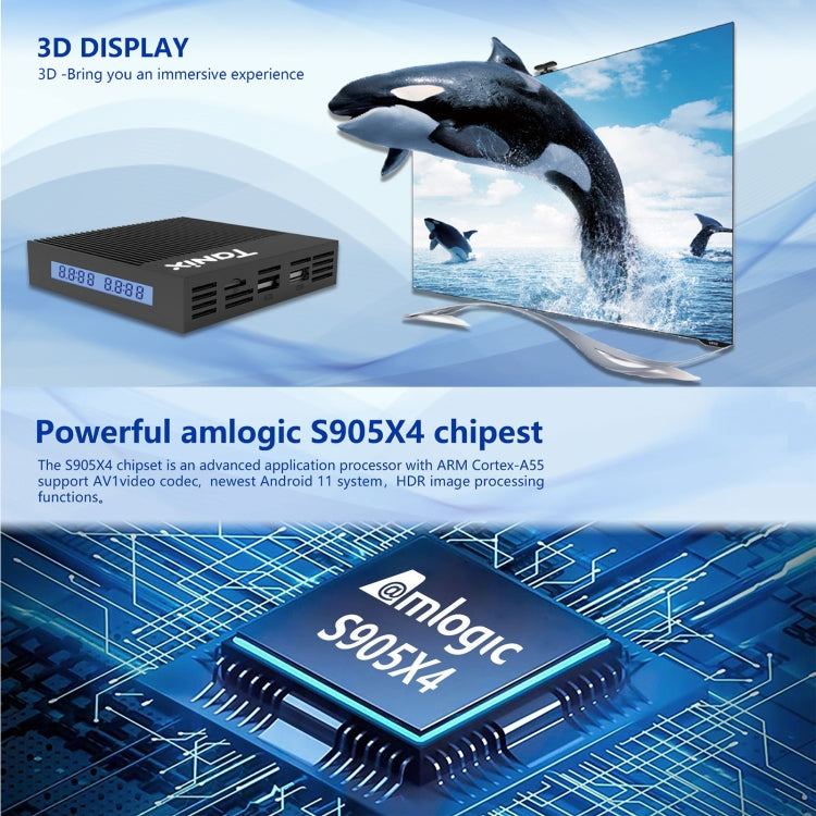 Smart TV Box Tanix X4 Android 11, Amlogic S905X4 Quad Core, 4 GB+32 GB, doppio Wifi, BT, 4GB+32GB