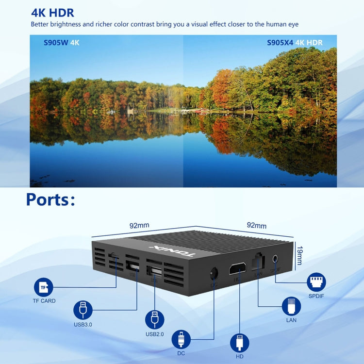 Smart TV Box Tanix X4 Android 11, Amlogic S905X4 Quad Core, 4 GB+32 GB, doppio Wifi, BT, 4GB+32GB