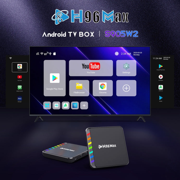 H96 Max W2 4K Ultra HD Android 11.0 Smart TV Box con telecomando, Amlogic S905W2 Quad-Core, 4GB+64GB, 4GB+64GB