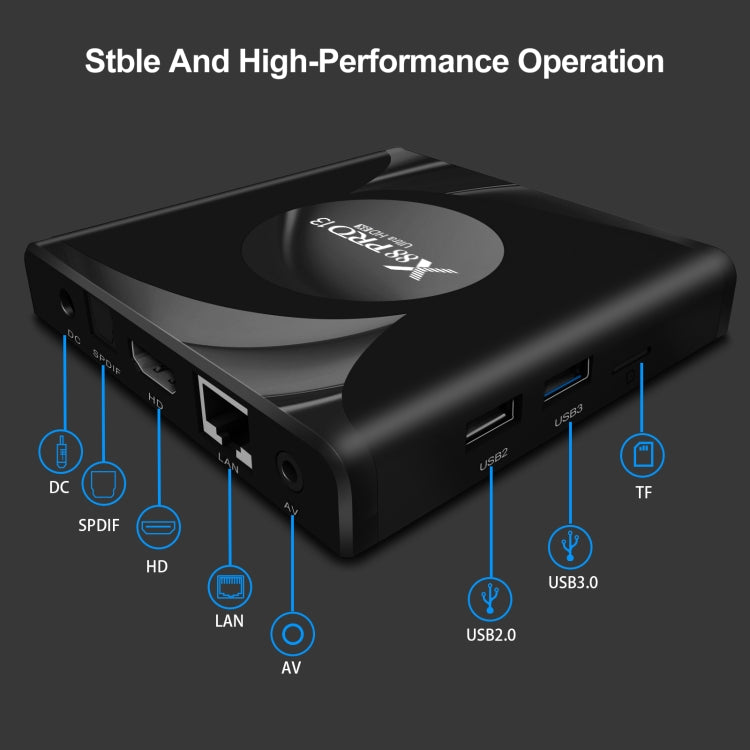 X88 Pro 13 Android 13.0 Smart TV Box con telecomando, RK3528 Quad-Core, 2GB+16GB, 2GB+16GB