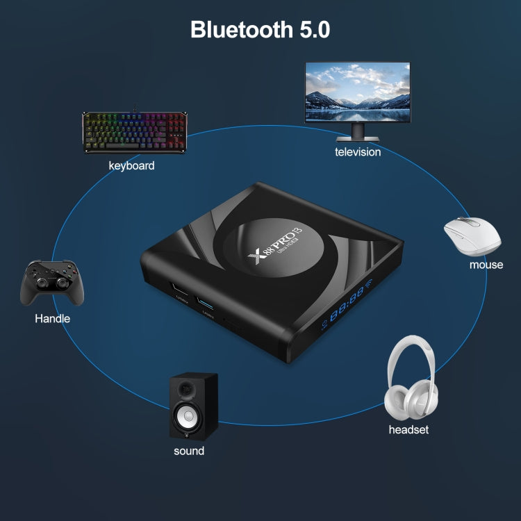 X88 Pro 13 Android 13.0 Smart TV Box con telecomando, RK3528 Quad-Core, 2GB+16GB, 2GB+16GB
