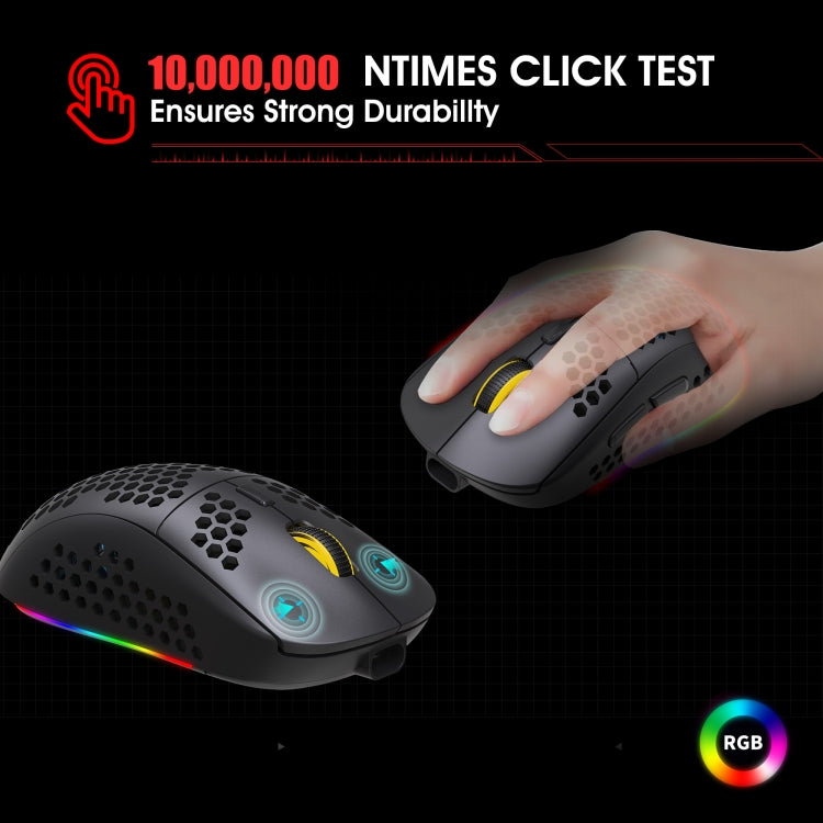 Mouse da gioco wireless a tre modalità leggero RGB HXSJ T90