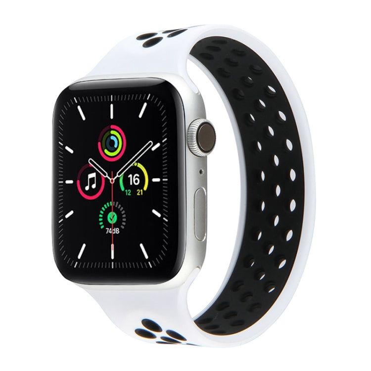 Cinturino elastico in silicone per Apple Watch Series 6 e SE e 5 e 4 40 mm / 3 e 2 e 1 38 mm, lunghezza: 160 mm, 160mm (White Black), 160mm (Black), 160mm (Black Yellow), 160mm (Black Grey), 160mm (Red Black), 160mm (Black White), 160mm (Black Red)