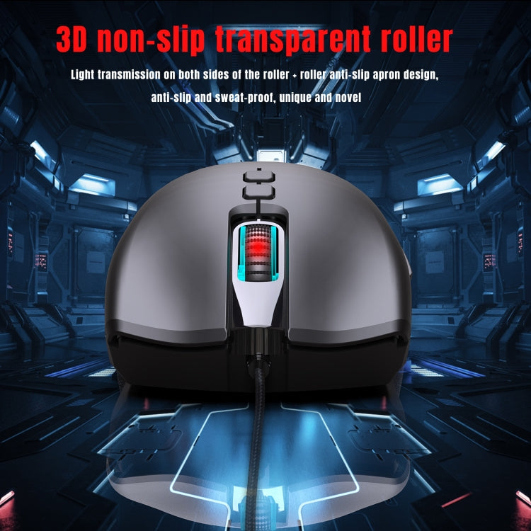 Mouse da gioco meccanico leggero HXSJ A883 a 7 tasti 6400 DPI RGB