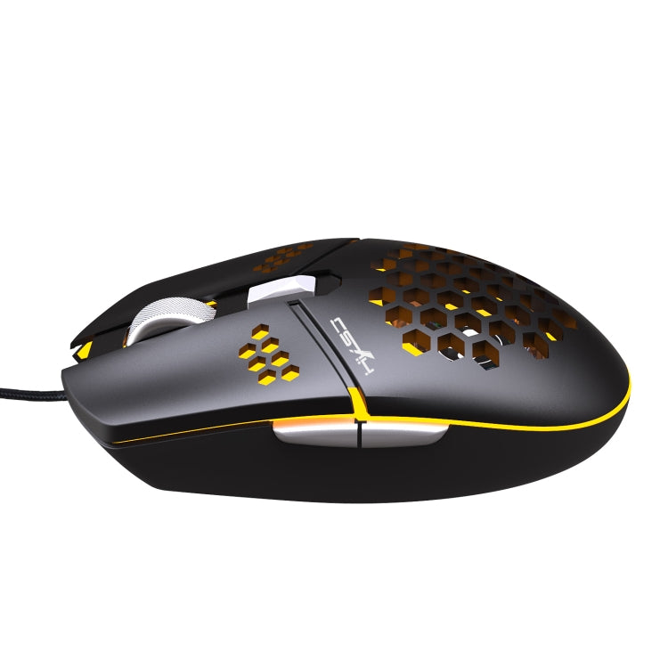HXSJ J400 Mouse cablato da gioco con ventola di raffreddamento a 6 tasti 8000 DPI RGB, J400
