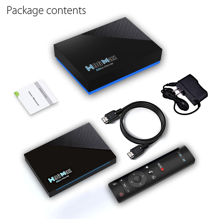 H96 Max 8K Smart TV BOX Lettore multimediale Android 11.0 con telecomando, Quad Core RK3566, RAM: 4 GB, ROM: 32 GB, doppia frequenza 2,4 GHz WiFi / 5G, 4GB+32GB, US Plug, 4GB+32GB, EU Plug, 4GB+32GB, UK Plug, 4GB+32GB, AU Plug
