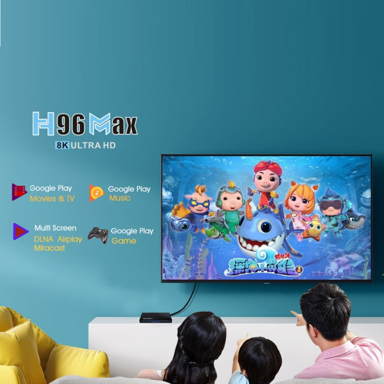 H96 Max 8K Smart TV BOX Lettore multimediale Android 11.0 con telecomando, Quad Core RK3566, RAM: 4 GB, ROM: 32 GB, doppia frequenza 2,4 GHz WiFi / 5G, 4GB+32GB, US Plug, 4GB+32GB, EU Plug, 4GB+32GB, UK Plug, 4GB+32GB, AU Plug