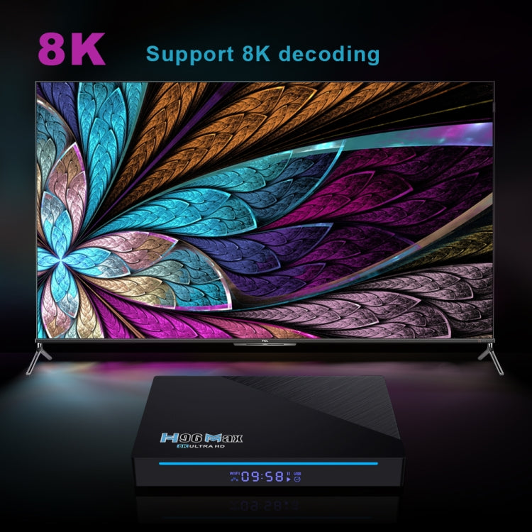 H96 Max 8K Smart TV BOX Lettore multimediale Android 11.0 con telecomando, Quad Core RK3566, RAM: 4 GB, ROM: 32 GB, doppia frequenza 2,4 GHz WiFi / 5G, 4GB+32GB, US Plug, 4GB+32GB, EU Plug, 4GB+32GB, UK Plug, 4GB+32GB, AU Plug