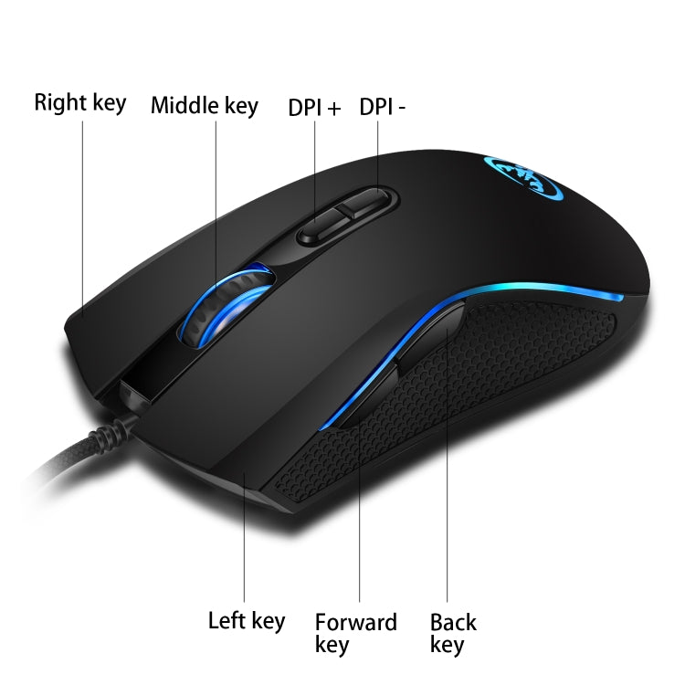 Convertitore tastiera e mouse HXSJ P6+V100+A869 + tastiera con una sola mano + set mouse da gioco, P6+V100+A869