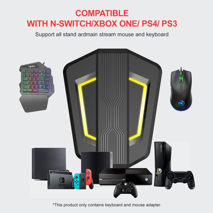 Convertitore tastiera e mouse HXSJ P6+V100+A883 + tastiera con una sola mano + set mouse da gioco, P6+V100+A883