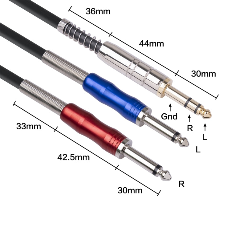 Cavo audio stereo da 6,35 mm maschio a doppio mono da 6,35 mm, 1.8m, 3m, 5m