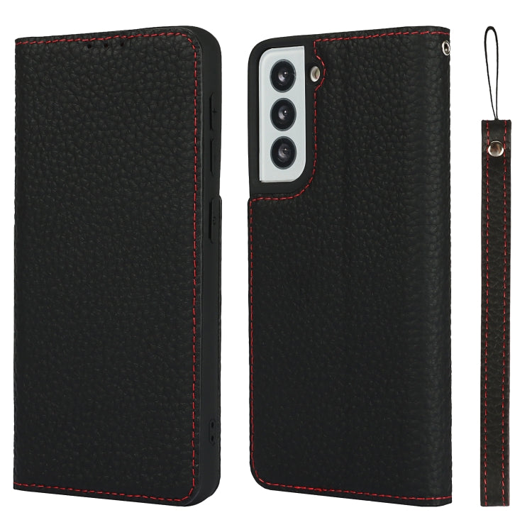 Custodia in pelle di vacchetta con strato superiore ribaltabile orizzontale con trama litchi con supporto e slot per carte e portafoglio e cinturino e avvolgitore, For Samsung Galaxy S21 5G, For Samsung Galaxy S20, For Samsung Galaxy S20 Plus