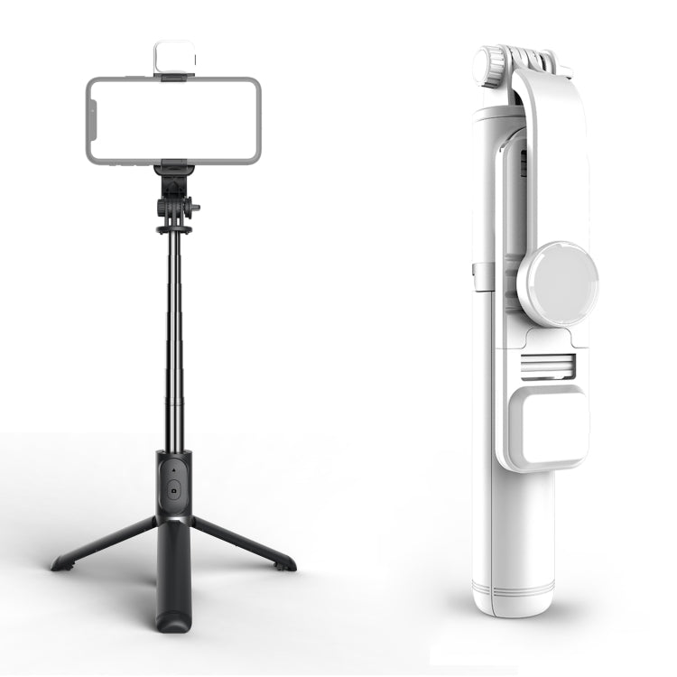 Q02S Fill Light Bluetooth Selfie Stick Treppiede Supporto per telefono cellulare, Q02S(Black), Q02S(White)