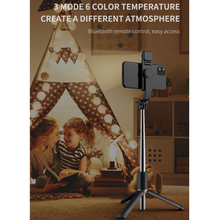 Q02S Fill Light Bluetooth Selfie Stick Treppiede Supporto per telefono cellulare, Q02S(Black), Q02S(White)