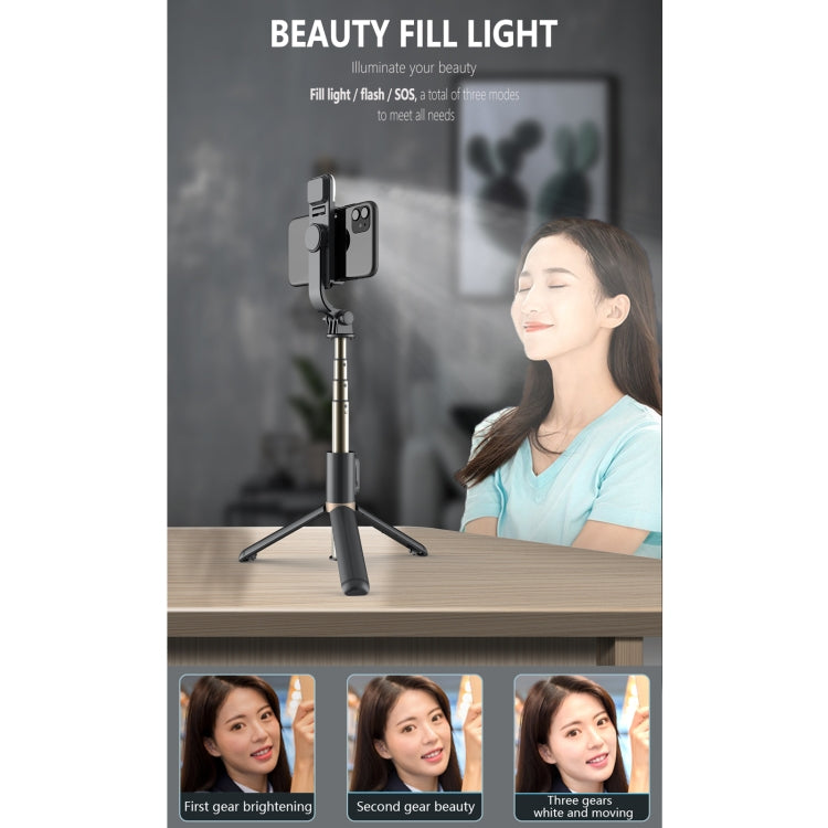 Q03S Fill Light Bluetooth Selfie Stick Treppiede Supporto per telefono cellulare, Q03S(Black), Q03S(White)