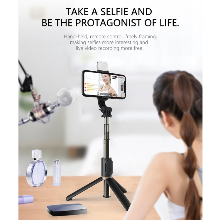 Q03S Fill Light Bluetooth Selfie Stick Treppiede Supporto per telefono cellulare, Q03S(Black), Q03S(White)