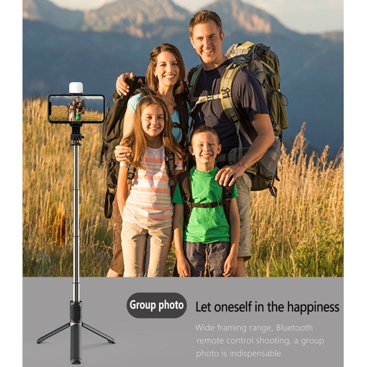 Q03S Fill Light Bluetooth Selfie Stick Treppiede Supporto per telefono cellulare, Q03S(Black), Q03S(White)