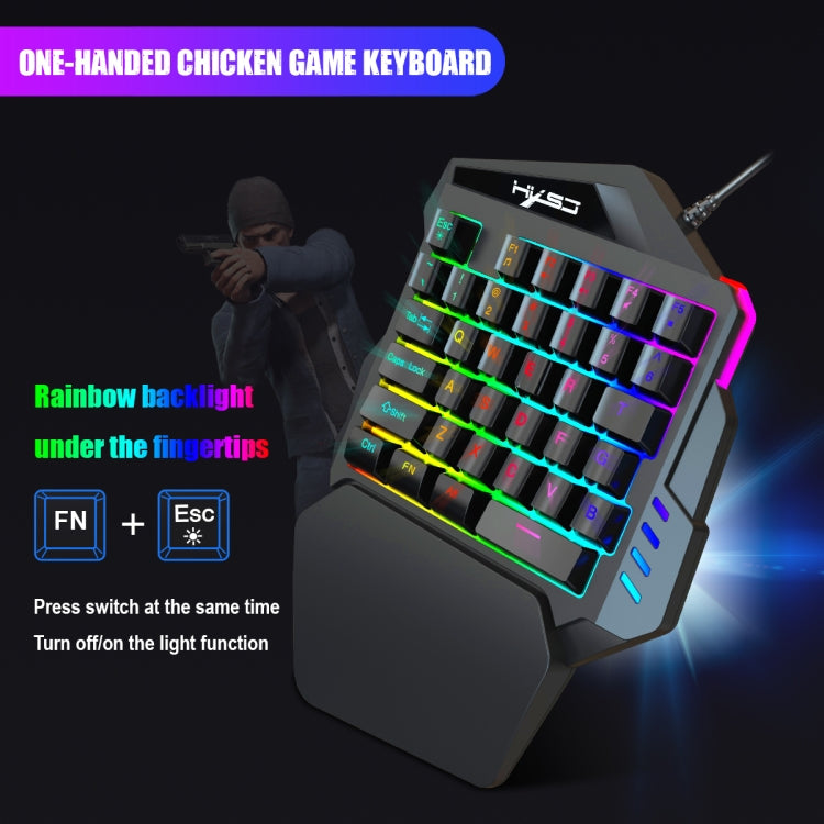 Convertitore mouse tastiera HXSJ P8+V100+J900 + tastiera con una sola mano + set mouse da gioco di programmazione, P8+V100+A883