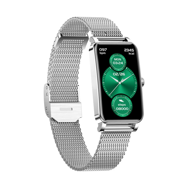 ZX19 Schermo HD da 1,45 pollici Bluetooth 5.0 IP68 Orologio intelligente da donna impermeabile, supporto monitor del sonno / promemoria ciclo mestruale / cardiofrequenzimetro / monitoraggio dell'ossigeno nel sangue, stile: cinturino in acciaio