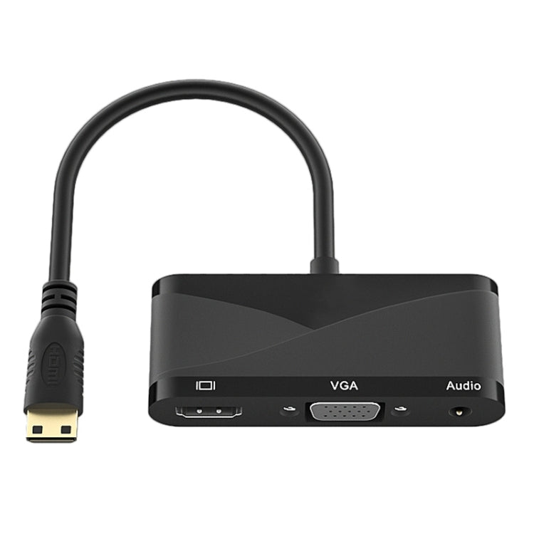 h114 Cavo convertitore 3 in 1 Mini HDMI a HDMI + VGA + 3.5 Audio, h114