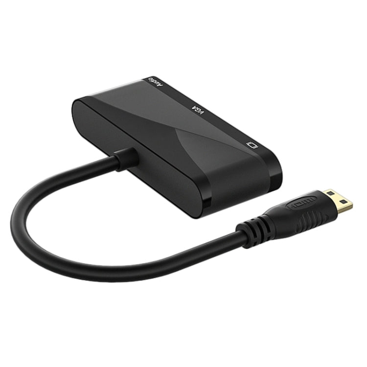 h114 Cavo convertitore 3 in 1 Mini HDMI a HDMI + VGA + 3.5 Audio, h114
