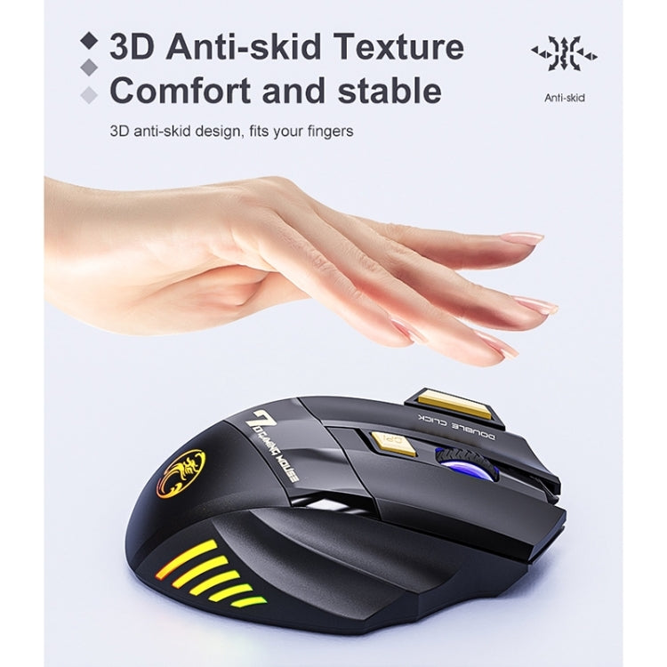iMICE GW-X7 2.4G + Bluetooth Dual Mode Mouse da gioco wireless ricaricabile silenzioso a 7 pulsanti con luci RGB colorate, GW-X7 2.4G + Bluetooth