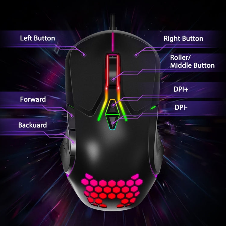 Mouse cablato con illuminazione RGB ONIKUMA CW902, CW902 Wired Mouse(Pink), CW902 Wired Mouse(White), CW902 Wired Mouse(Black), CW902 Wired Mouse(Red Orange Green), CW902 Wired Mouse(Peach)