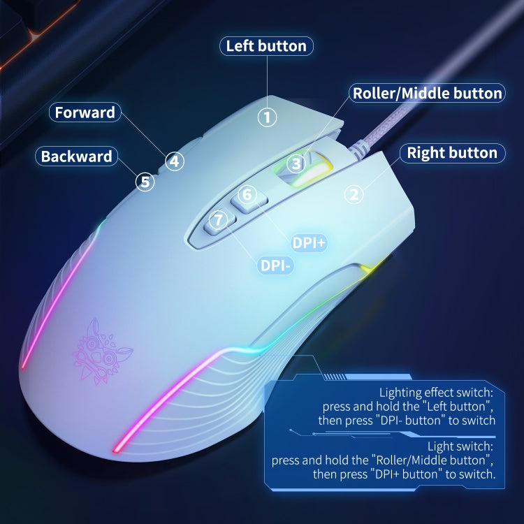 Mouse cablato con illuminazione RGB ONIKUMA CW905, CW905 Wired Mouse(Red Orange Green), CW905 Wired Mouse(Purple), CW905 Wired Mouse(White), CW905 Wired Mouse(Pink), CW905 Wired Mouse(Black), CW905 Wired Mouse(Peach)