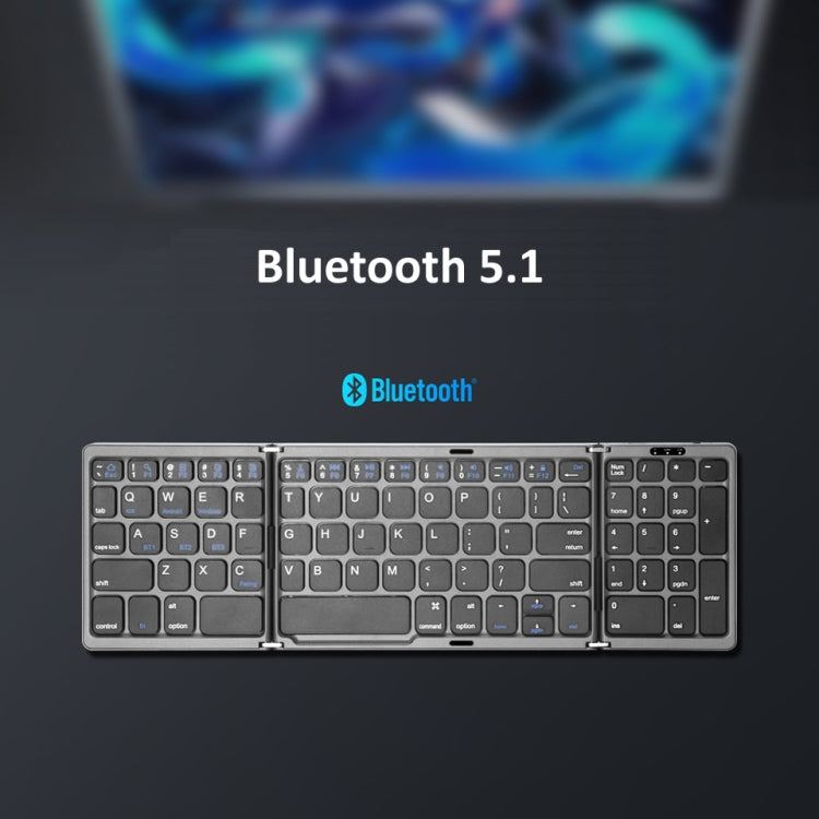 B089 Tastiera pieghevole Bluetooth con numeri, B089(Silver), B089 (Black)