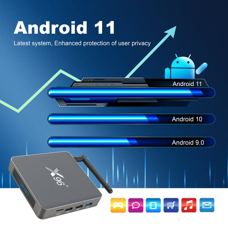 X96 X6 8K Smart TV BOX Lettore multimediale Android 11.0, RK3566 Quad Core ARM Cortex A55, RAM: 8 GB, ROM: 128 GB, 8GB+128GB, EU Plug, 8GB+128GB, US Plug, 8GB+128GB, UK Plug