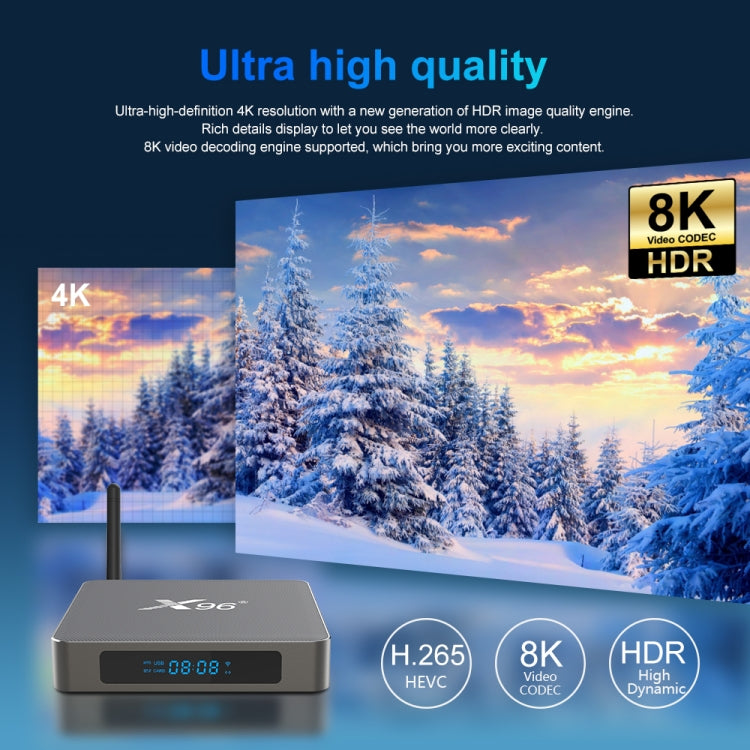 X96 X6 8K Smart TV BOX Lettore multimediale Android 11.0, RK3566 Quad Core ARM Cortex A55, RAM: 8 GB, ROM: 128 GB, 8GB+128GB, EU Plug, 8GB+128GB, US Plug, 8GB+128GB, UK Plug