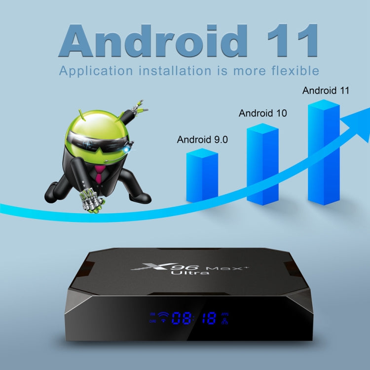 H96 Max+ Ultra 4GB+32GB Amlogic S905X4 8K Smart TV BOX Lettore multimediale Android 11.0, 4GB+32GB, UK Plug, 4GB+32GB, US Plug, 4GB+32GB, EU Plug, 4GB+32GB, AU Plug
