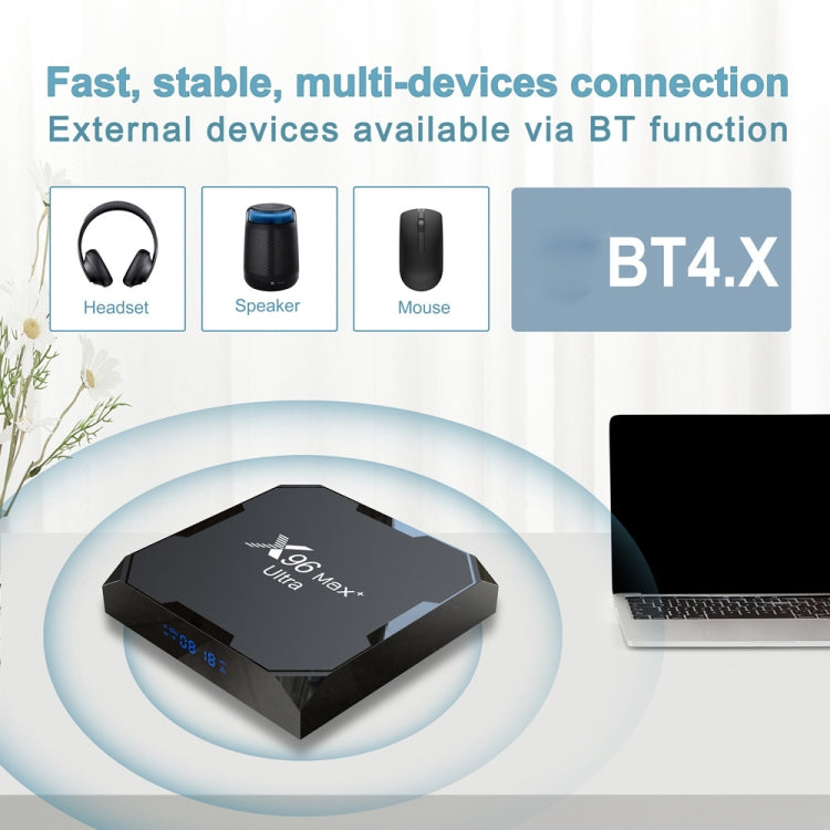 H96 Max+ Ultra 4GB+32GB Amlogic S905X4 8K Smart TV BOX Lettore multimediale Android 11.0, 4GB+32GB, UK Plug, 4GB+32GB, US Plug, 4GB+32GB, EU Plug, 4GB+32GB, AU Plug