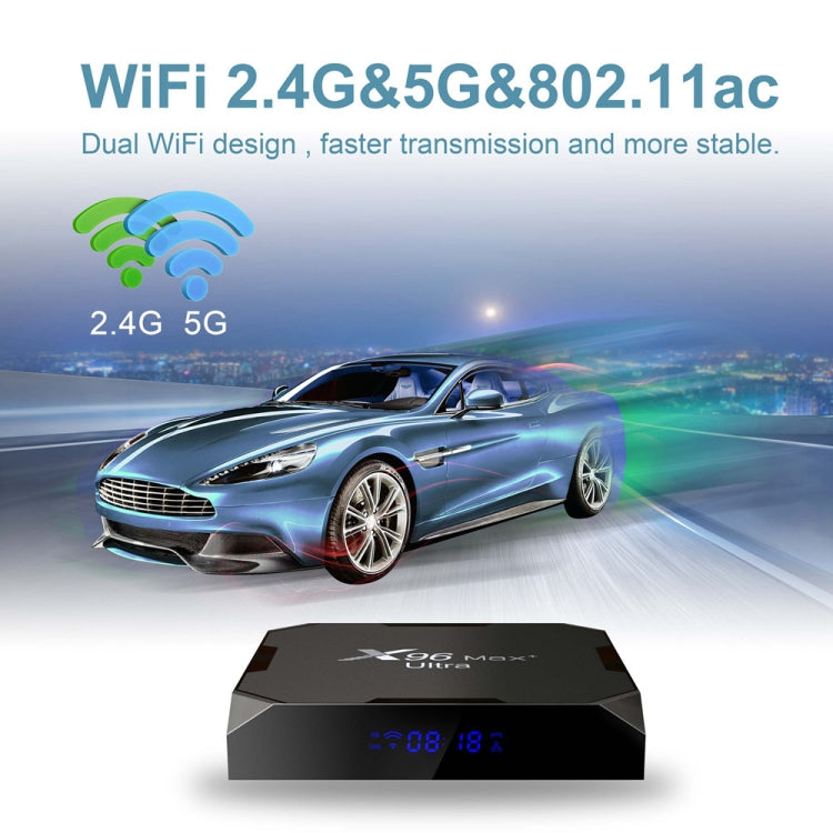 H96 Max+ Ultra 4GB+64GB Amlogic S905X4 8K Smart TV BOX Lettore multimediale Android 11.0, 4GB+64GB, AU Plug, 4GB+64GB,EU Plug, 4GB+64GB,US Plug, 4GB+64GB,UK Plug
