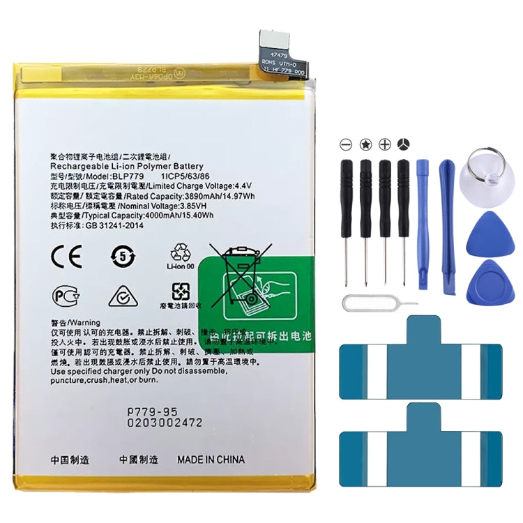 Sostituzione della batteria ai polimeri di litio per, BLP783, BLP781, BLP779, BLP789, BLP787, BLP797, BLP755 For OPPO K7x, BLP791, BLP811, BLP817, BLP863, BLP825, BLP855, BLP839, BLP819, BLP835, BLP805, BLP851, BLP831, BLP851 For OPPO F19 / F19s, BLP757