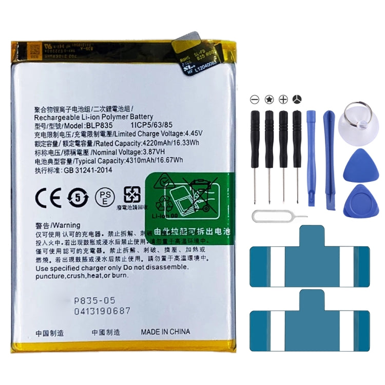 Sostituzione della batteria ai polimeri di litio per, BLP783, BLP781, BLP779, BLP789, BLP787, BLP797, BLP755 For OPPO K7x, BLP791, BLP811, BLP817, BLP863, BLP825, BLP855, BLP839, BLP819, BLP835, BLP805, BLP851, BLP831, BLP851 For OPPO F19 / F19s, BLP757