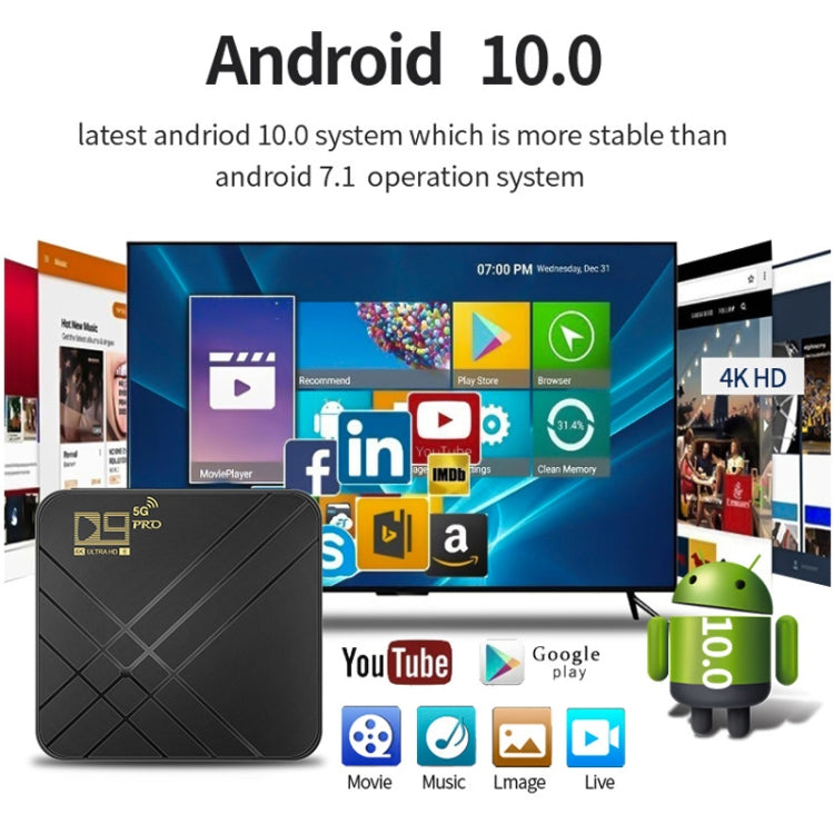 Box TV Android D9 PRO 2.4G/5G WIFI 4K HD, D9 PRO AU Plug, D9 PRO US Plug, D9 PRO EU Plug, D9 PRO UK Plug